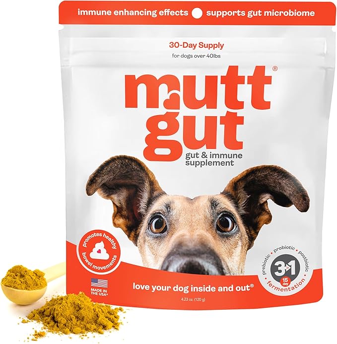 All Natural 3 in 1 Probiotics for Dogs-Postbiotic Powder Supplement-Made in USA- Digestive Enzymes Made with 135 Billion CFUs, Plant-Based Anti-Diarrhea & Antioxidant Dogs Probiotic(120g)