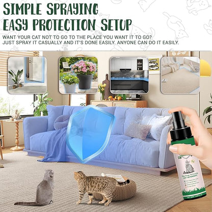 HNMTWQ Cat Deterrent Spray, Natural Safe Cat Repellent Indoor and Outdoor, Protect Your Sofa, Carpet, Protect Your Sofa, Carpet, and Curtains from Your Beloved Cat's Accidents.(150ml/5.28oz)