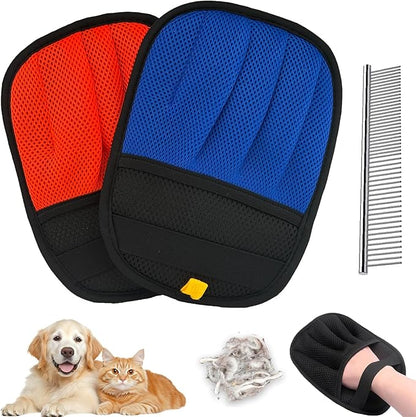 Valentines Day Gifts 2 Packs Pet Hair Removal Glove,Pet Hair Remover for Cat & Dog,New Upgraded Electrostatic Gloves Pet Hair,Reusable Electro Static Pet Hair Remover Electrostatic Gloves