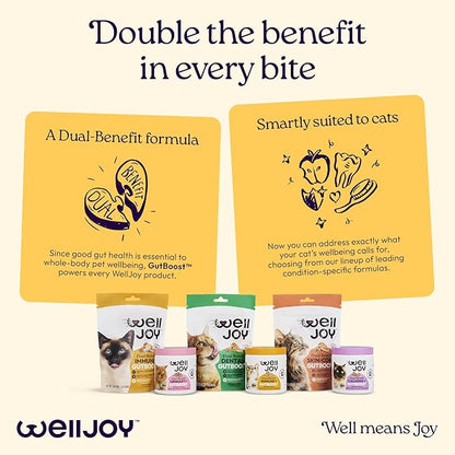 New! WellJoy Cat Supplement Immune+ GutBoost | Cat Health Supplement | Enhances Immune Response | Dual-Benefit GutBoost Formulation | Vet Formulated | Made in USA | Chicken Flavor | 90 Soft Chews
