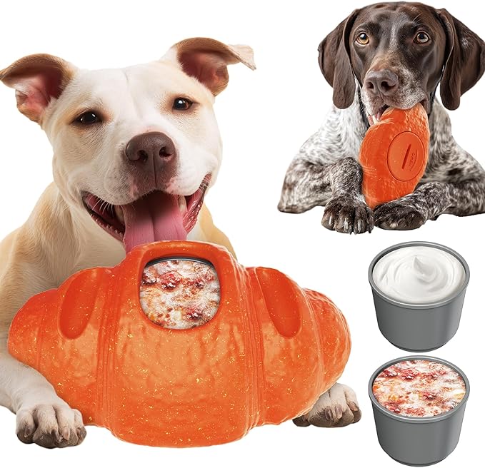 Interactive Dog Toys for Aggressive Chewers, Indestructible Dog Toy to Keep Them Busy, Durable Dog Chew Toys for Large & Medium Breeds, Frozen Enrichment Treat Holder for Anxiety Relief
