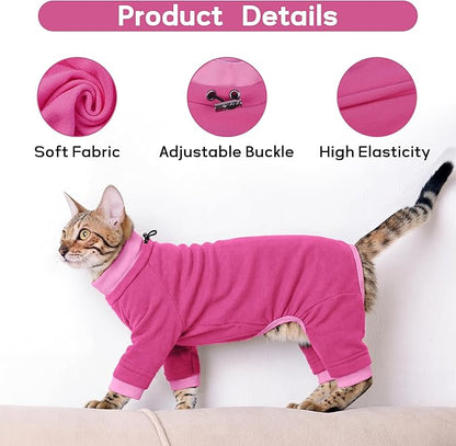 PUMYPOREITY Cat Hair Sticky Shirt – Breathable & Lightweight, Reduces Shedding Fur Pajamas, Prevents Licking Wounds After Surgery, Pink, L