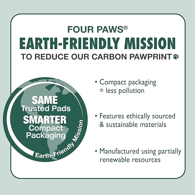 Four Paws Wee-Wee Super Absorbent Unscented Pee Pads for Dogs & Puppies with Insta-Rise Border, Leak-Proof Dog Housebreaking Potty Training Floor Protection, 24" x 24", 22 Count