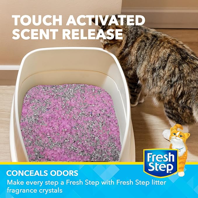 Fresh Step Cat Litter Crystals in Sweet Blossom Scent - Cat Litter Box Deodorizer - Combats Odors and Neutralizes Smells to Keep Your Home Clean, 30 Ounce
