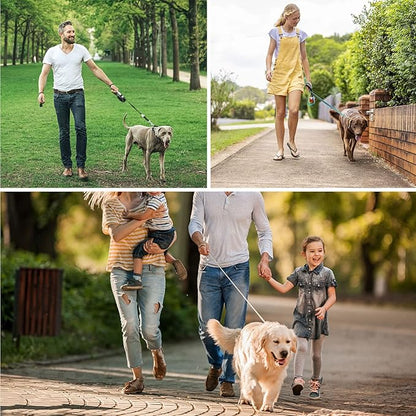 Long Dog Leash 20 FT: Heavy Duty Rope Leashes for Dogs Training with Swivel Lockable Hook Reflective Threads Bungee and Padded Handle - Dog Lead for Large Small Medium Dogs Outside Walking Hiking