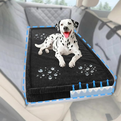 Dog Car Bed, Non-Slip Backseat Extender Pet Mat, Removable Washable Dog Bed for SUVs, Sedans & Trucks, Anti-Slip Travel Bed for Dogs, Easy Clean & Scratch-Proof & Comfort (Medium (50"L×24.6"W×2"H))
