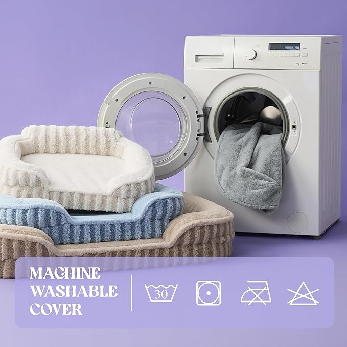 LE SURE Cute Dog Bed for Small Dogs, Orthopedic Waterproof Small Pet Beds with Sides, High Back Non-Slip Bottom and Egg-Crate Foam Puppy Couch Sofa with Washable Removable Cover, Hazel