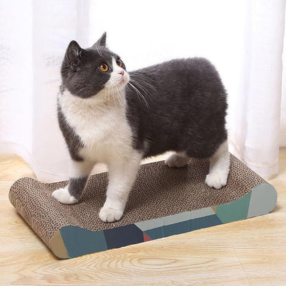 Cat Scratch Board, 4 Pack Corrugated cat Scratch pad, pet cat Toys, Reversible cat Scratch Toys Bone Type Durable Cat Scratching Board Reversible with Catnip for Furniture Protection