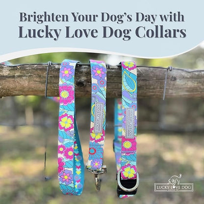 Lucky Love Dog - Adjustable Dog Collar with Easy Click Buckle for Large Ones, Durable, & Comfortable for Male & Female Dogs, Pet Collar for Puppies & Adult Dogs - Caroline, XL