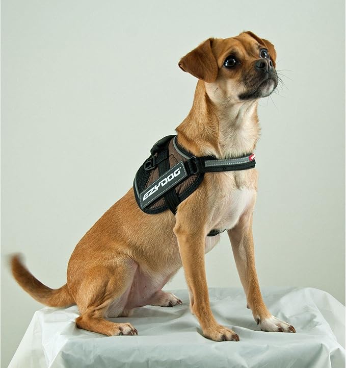 EzyDog Convert Dog Harness – Trail-Ready Rugged Harness for Walking, Hiking & Outdoors with Reflective Piping, Badge Attachment Points, Traffic Handle, & Comfort Lining (X-Small, Green Camo)
