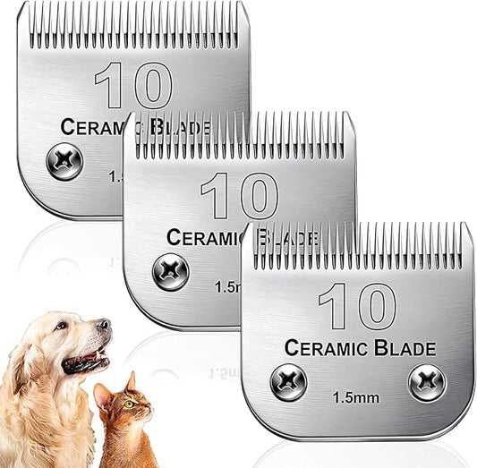 Dog Grooming Replacement Blades Compatible with Andis Dog Clipper, Dog Clipper Blades Compatible with Oster A5,Wahl KM-10 Series Dog Clipper,#10 Blades (1.5mm)