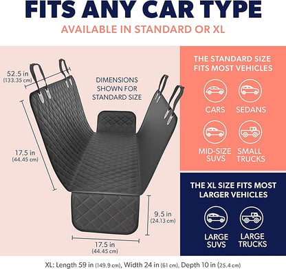 Active Pets Orange XL Dog Car Hammock Back Seat Cover, Waterproof Backseat Cover Protector for Truck Bench Rear of Sedans or SUVs, Essential Pet Supplies Vacuum or Wipe Clean, Machine Washable
