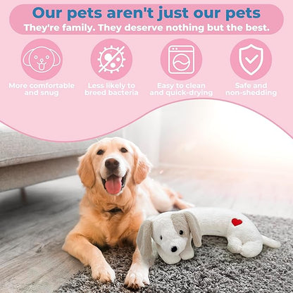 Moropaky Heartbeat Puppy Toy for Dogs, Heartbeat Stuffed Animal for Anxiety Relief Calming Aid, Heartbeat Stuffed Toy for Behavioral Aid Crate Kennel Training, Puppy Essentials White