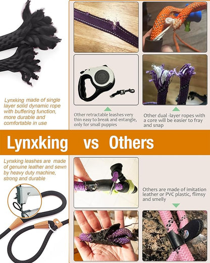 lynxking Slip Lead Dog Leash, 6 FT x 1/2" Heavy Duty Dog Loop Leashes, Comfortable Strong Rope Slip Leash for Dogs
