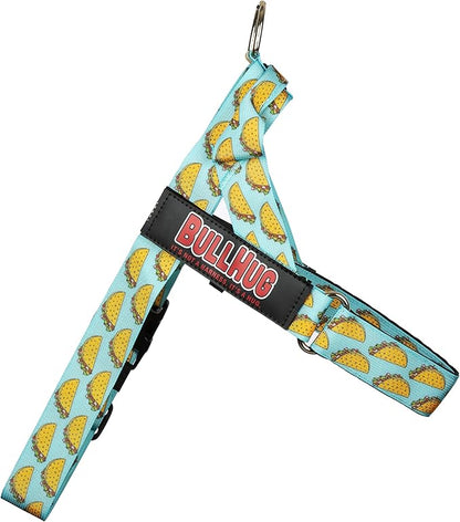 BULLHUG Adjustable Dog Harness– No Pull, No Choke – for English Bulldogs, French Bulldogs, Pugs & Broad-Chested Breeds – Easy, Safe Walks (Taco, Large)