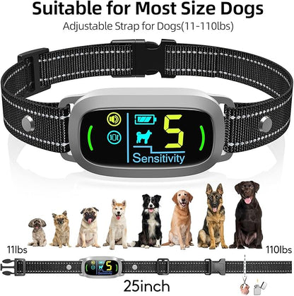 FAFAFROG Dog Bark Collar for Large Medium Small Dogs, Rechargeable Smart Bark Collar, Anti Barking Training Collar with 5 Adjustable Sensitivity Beep Vibration (Grey)