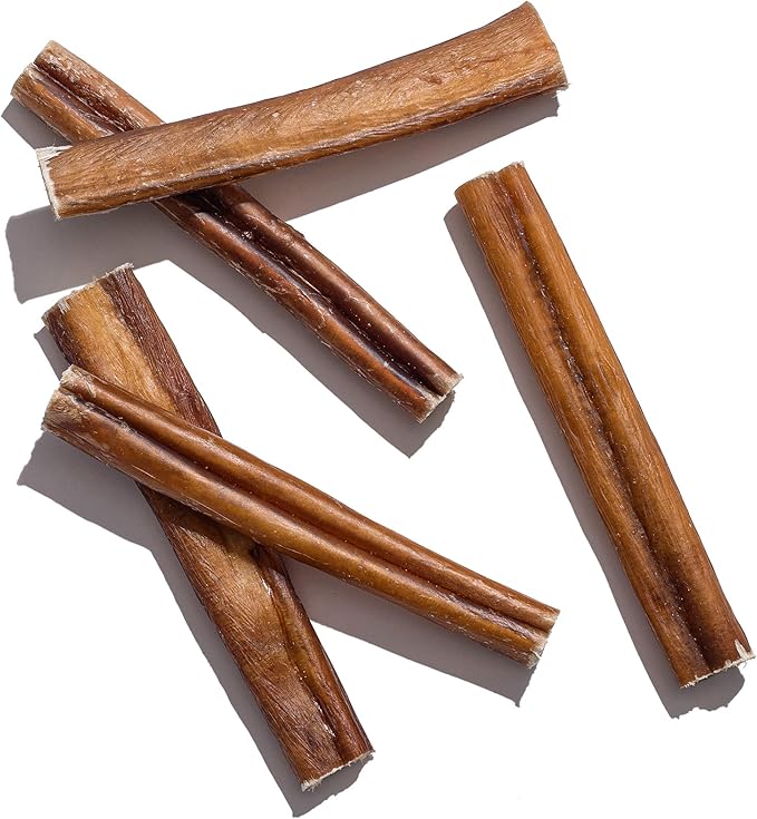 Jack&Pup 6 Inch Jumbo Bully Sticks for Dogs (12 Pack) Single Ingredient Dog Bully Sticks for Large Dogs and Aggressive Chewers
