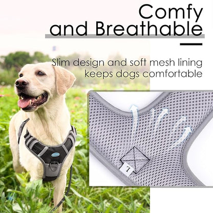 ThinkPet No Pull Harness Breathable Sport Vest with Handle-Dog Harnesses Reflective Adjustable for Medium Large Dogs