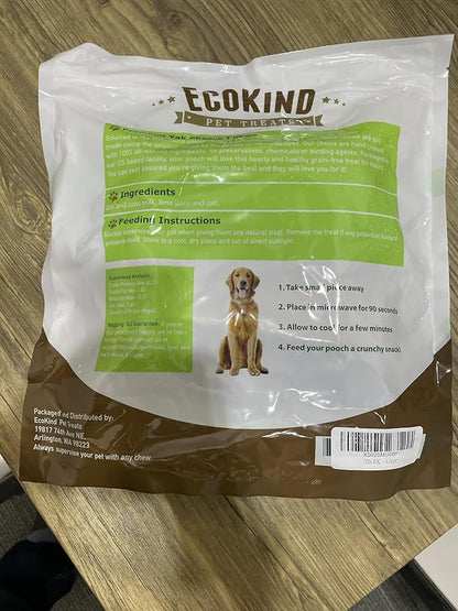 EcoKind Premium Gold Yak Cheese Himalayan Dog Chews, Dog Treats Large Breed, All Natural, High Protein, for Aggressive Chewers, Large - 12+ Chews (3 lb)