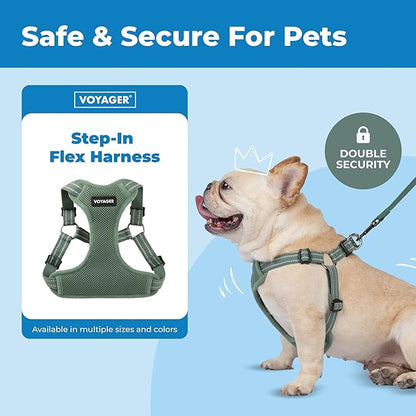 Best Pet Supplies Voyager Adjustable Step-in Flex Breathable Mesh Dog Harness for Small Medium Large Dogs Moss Green, XS