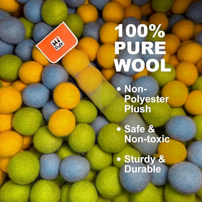 Hi Purr 100% Wool Felt Cat Toy Balls – 6-Pack, 3 Colors – Natural, Durable & Safe Size for Indoor Cats