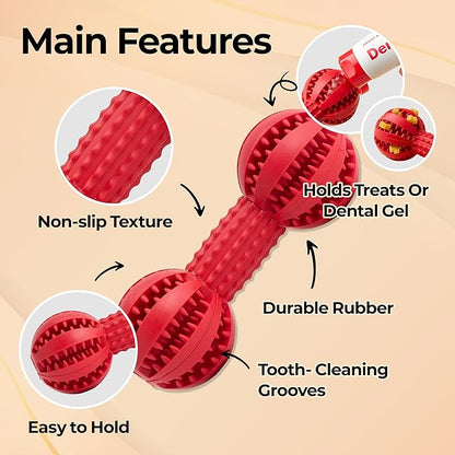 JAYU PET Toothbrush Toy Dog Chew Toy for Aggressive Chewers, Durable Dental Toy for Small & Medium Dogs, Teeth Cleaning Toy to Keep Them Busy, Remove Plaque & Tartar