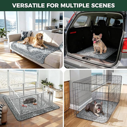 FXW Washable Pee Pads for Dogs, Puppy Pads with Super Absorbent, Specifically Designed for FXW Rollick/Homeplus 24inch 6 Panels Dog Playpen, 39" x 63" Rectangle, Boho Grey, 1 Pack