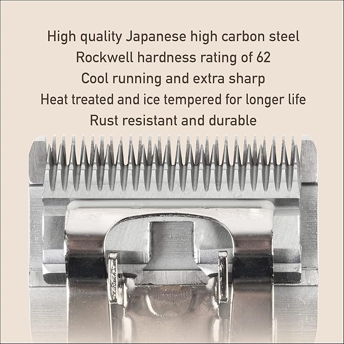 FURZONE Detachable Blade - Size 4F Blades 3/8", Made of Extra Durable Japanese Steel, Compatible with Most Andis, Oster, Wahl A5 Clippers