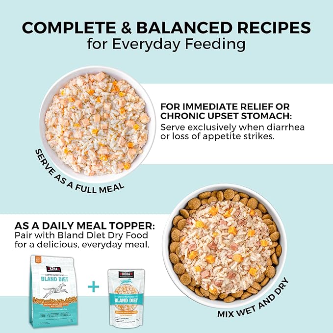 Bland Diet for Dogs: Limited Ingredient Wet Bland Diet Chicken & White Rice Recipe for Dogs