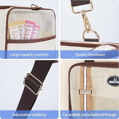 Wakytu Expandable Pet Carrier for Cats & Dogs, Airline Approved Cat Carrier, Large Travel Bag with with Extra Large Foldable mat