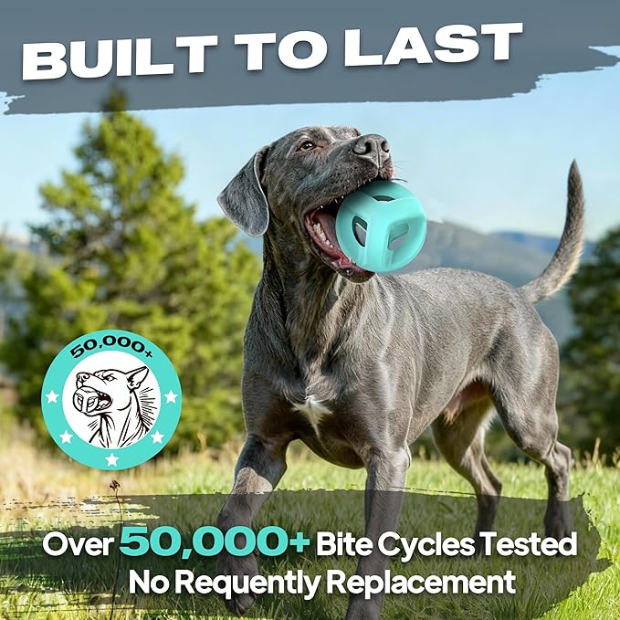 Fida Natural Rubber Dog Balls for Aggressive Chewers, Durable Dog Chew Toys for Large Dogs, Interactive Fetch & Tug of War Toys for Medium Large Breed Non-Toxic Dish Washable,4.5 * 4.5"