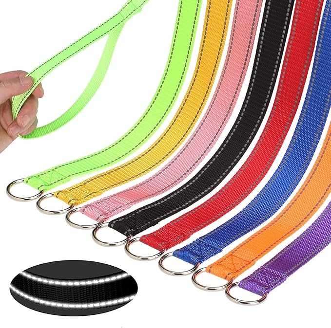 HOMIMP Reflective Slip Lead - 8 Pack 6 Ft No Pull Dog Leash for Small to Large Dogs, Heavy Duty Width 1In