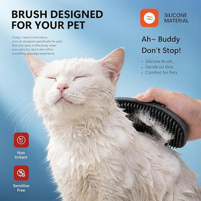 Li&Zhao Dog Bath Brush - 2 PCS Pet Shampoo Brush & Massager for Dog Cat Bath Time, Soft Silicone Grooming Comb for Short Medium Hair
