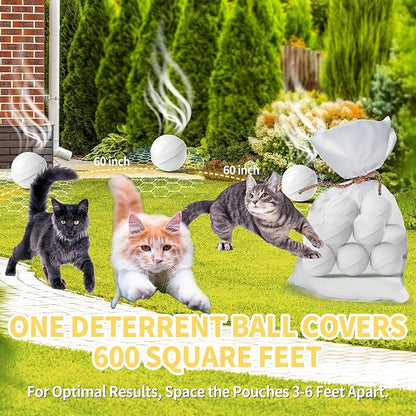 Ponal Cat Deterrent Outdoor, Natural Cat Repellent Ball Outdoor Indoor Keep Cats Out of Yard Lawn Garden Prevent Scratch and Chew, 10 Pack