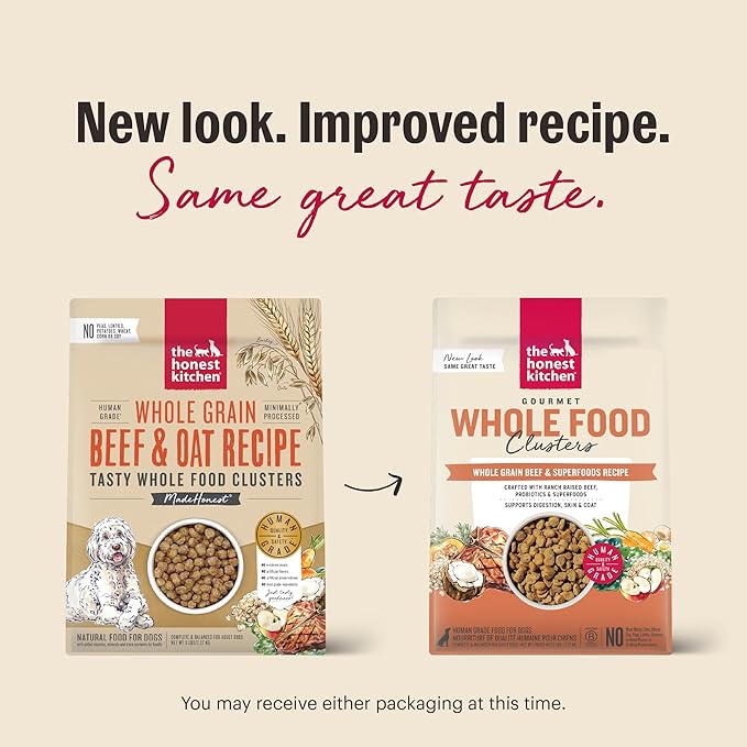 The Honest Kitchen Human Grade Whole Food Clusters Whole Grain Beef & Oat Dry Dog Food, 5 lb Bag