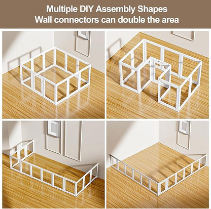 Clear Acrylic Dog Playpen Transparent Dog Playpen Indoor, Easy Assemble Clear Pet Pen for Puppy Bunny Cat Pig, Sturdy & Easy Cleaning Plastic Dog Puppy Fence