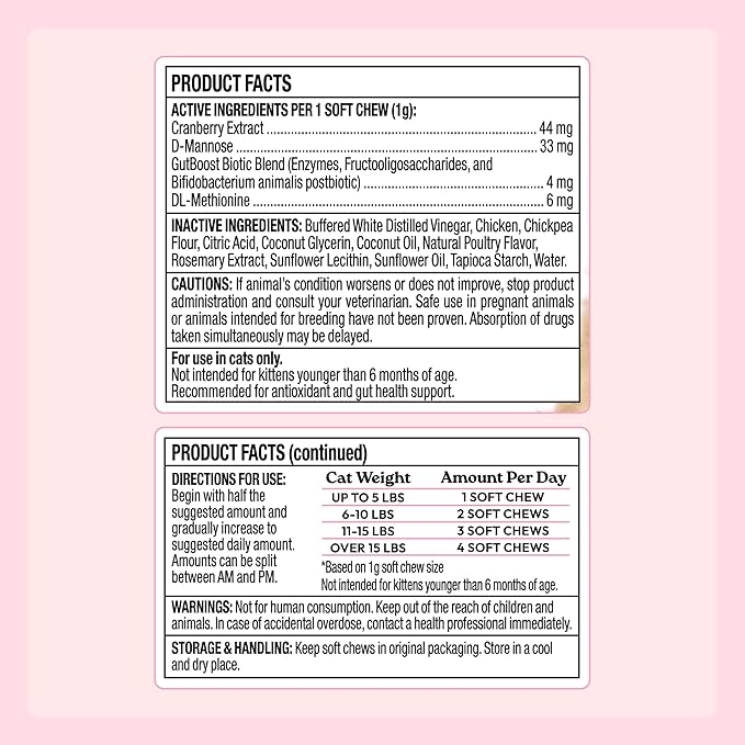New! WellJoy Cat Supplement Urinary+ GutBoost | Cat Health Supplement | Supports Urinary Tract Health | Dual-Benefit GutBoost Formulation | Vet Formulated | USA Made | Chicken Flavor | 90 Soft Chews