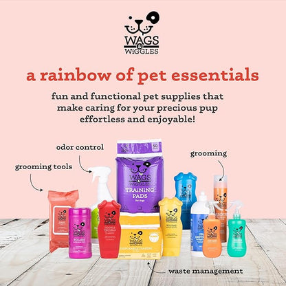 Wags & Wiggles Purify Hypoallergenic Wipes for Dogs, Zesty Grapefruit Scent - Scented Dog Wipes Gently Clean & Condition Your Dog's Coat Without A Bath, 100 Count