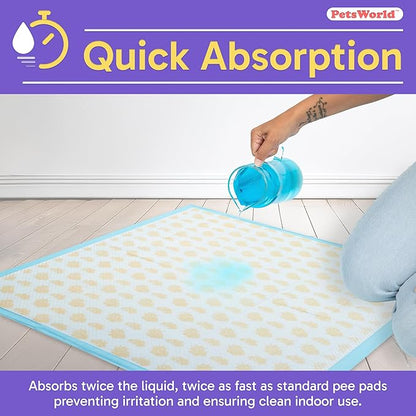 PETSWORLD Health Monitoring Dog Pee Pads – 37x54 Inch, 50 Count 3XL Color-Changing Potty Pads | Detects Health Issues | Leak-Proof, Ultra Absorbent, Odor Control
