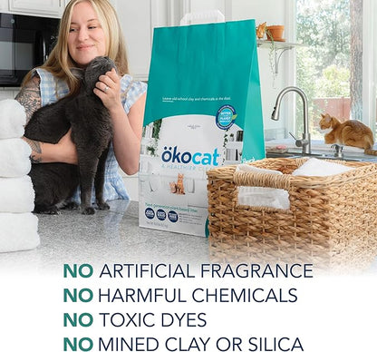 ökocat Multi-Cat Wood Clumping Cat Litter, Unscented, 26 pounds XL - Natural Ingredients, Obliterates Odors with Natural Odor Neutralizer, Clumps Solid, 99% Dust Free, Great for Multiple Cats