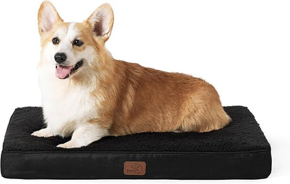 Bedsure Large Dog Bed for Crate - Comfy Flat Pet Beds with Removable Washable Cover, Orthopedic Egg Crate Foam Crate Mat, Suitable for Pet Up to 50 lbs