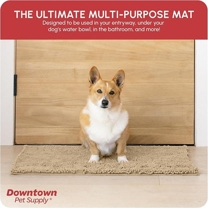 My Doggy Place Dog Mud Mat, 31" x 20" Oatmeal – Thick Microfiber Entry Rug for Snow, Mud & Salt – Absorbent, Quick-Dry, Washer-Safe & Non-Slip, Medium