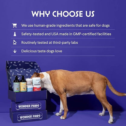 WONDER PAWS Organic Pumpkin for Dogs – with Apple, Sweet Potato & Enzymes – Supports Digestion, Stool & Gut Health – Use as Fiber Topper or Mix with Water for Pumpkin Puree