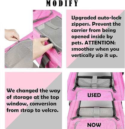 GAPZER Pet Carrier for Large and Medium Cats, Soft-Sided Pet Carrier for Big Medium Cats and Puppy Dog Carriers Cat Carriers, Pet Privacy Protection Travel Carrier
