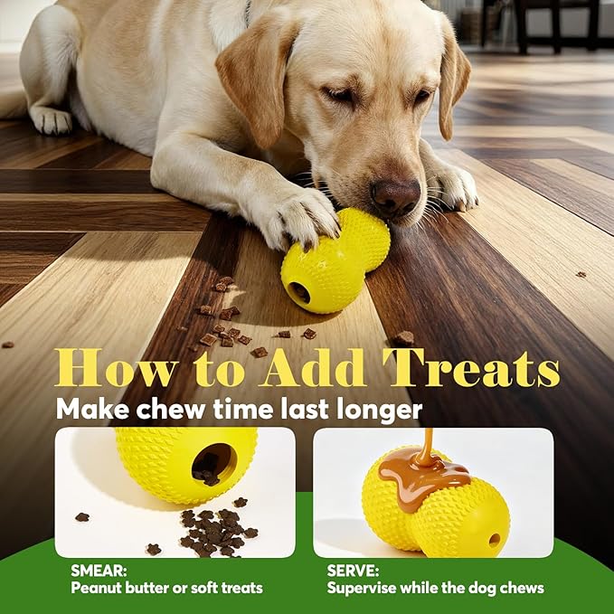 Natural Rubber Dog Chew Toy, Tough Gourd Dog Toy for Aggressive Chewers, Milk-Scented Interactive Dog Toy for Medium & Large Dogs to Chew, Tug & Fetch