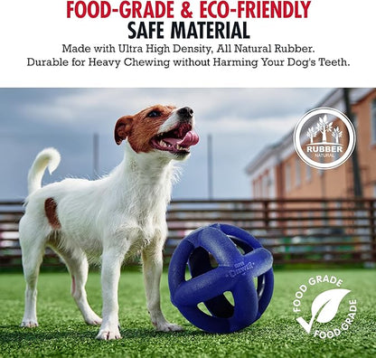 SuperChewer Tough Dog Cage Ball Toy | Lifetime Replacement | Strong Natural Rubber | Great Dog Fetch Toy | Chew Toys for Dogs | Ultra Durable Chew Toys fsor Aggressive Chewers | For Large Breeds