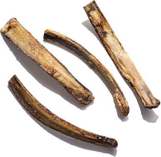 Jack&Pup 12" Rib Bones for Dogs, All Natural Dog Beef Bones, Single Ingredient Bone Marrow, Real Bone for Dogs (3 Pack)
