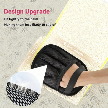 NVNAN 2-in-1 Pet Hair Removal Glove Set for Cats & Dogs, Five-Finger Electrostatic Pet Hair Gloves & Grooming Glove ，Reusable Magic Brush Pet Hair Remover Tool for Laundry，Carpet,Car Seat，Couch