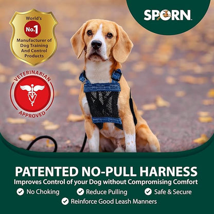Sporn Mesh Non Pull Dog Harness Medium Blue, Perfect for Training-Stops Dogs from Pulling and Choking on Walks for Small, Medium and Large Dogs, Puppy, No Pull, No Choke Harness