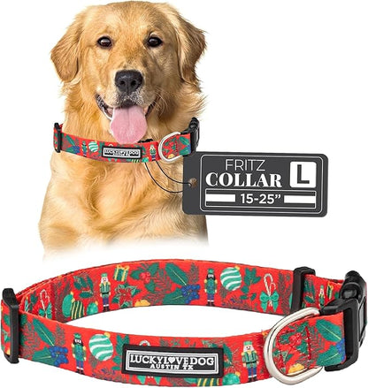 Lucky Love Dog - Adjustable Dog Collar with Easy Click Buckle for Large Ones, Durable, & Comfortable for Male & Female Dogs, Pet Collar for Puppies & Adult Dogs - Fritz, Large